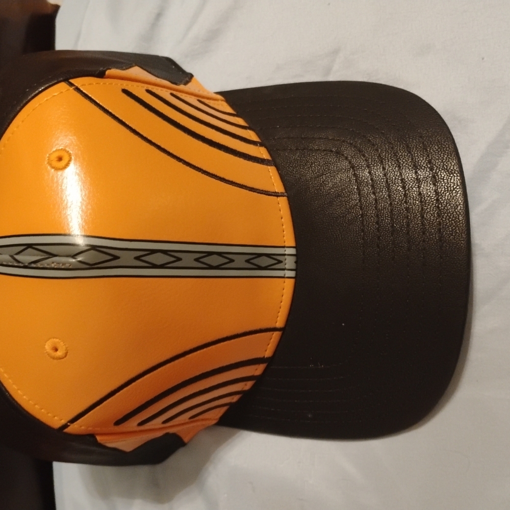 Chain Saw Man Orange and Black Dynamic Pattern Hat
